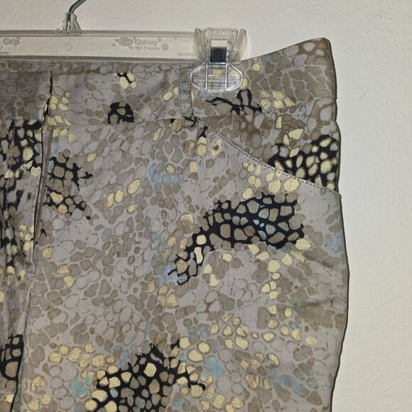 Larry Levine Snakeskin Print Trousers Grey Black Stretch Cotton Pants Size 12 - Picture 5 of 16